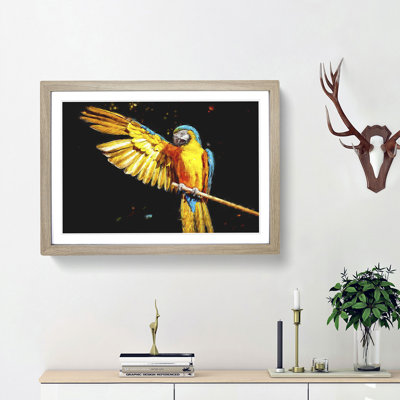 Yellow Macaw Parrot - Picture Frame Painting Print