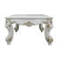 Table basse classique avec perles décoratives et volutes décoratives - Rehausse l'attrait visuel de l'ambiance complexe des pieds