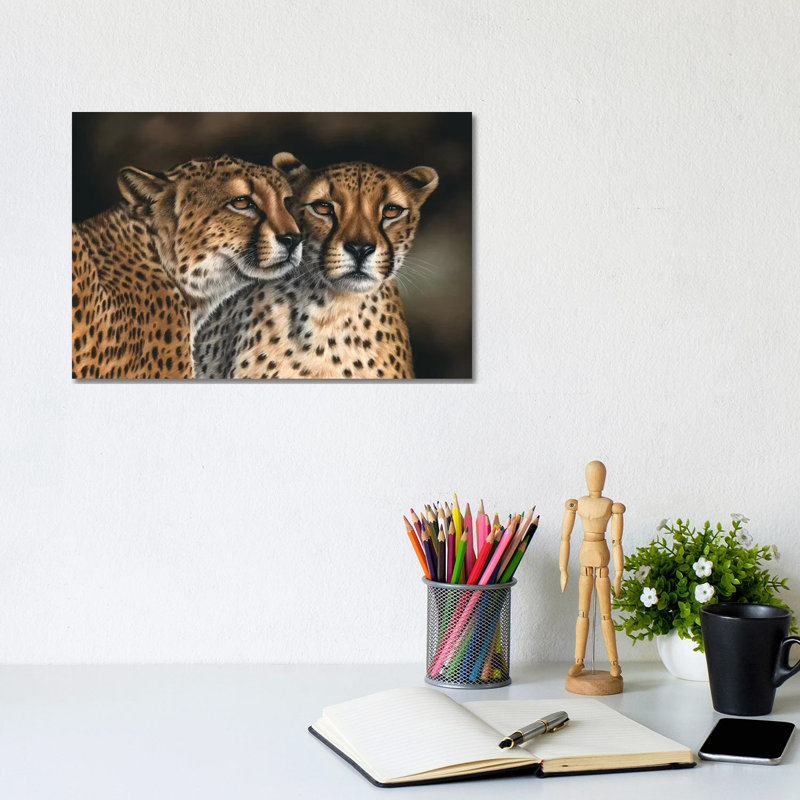 Cheetahs by Richard Macwee - Wrapped Canvas Print, 20.32 cm H x 30.48 cm W
