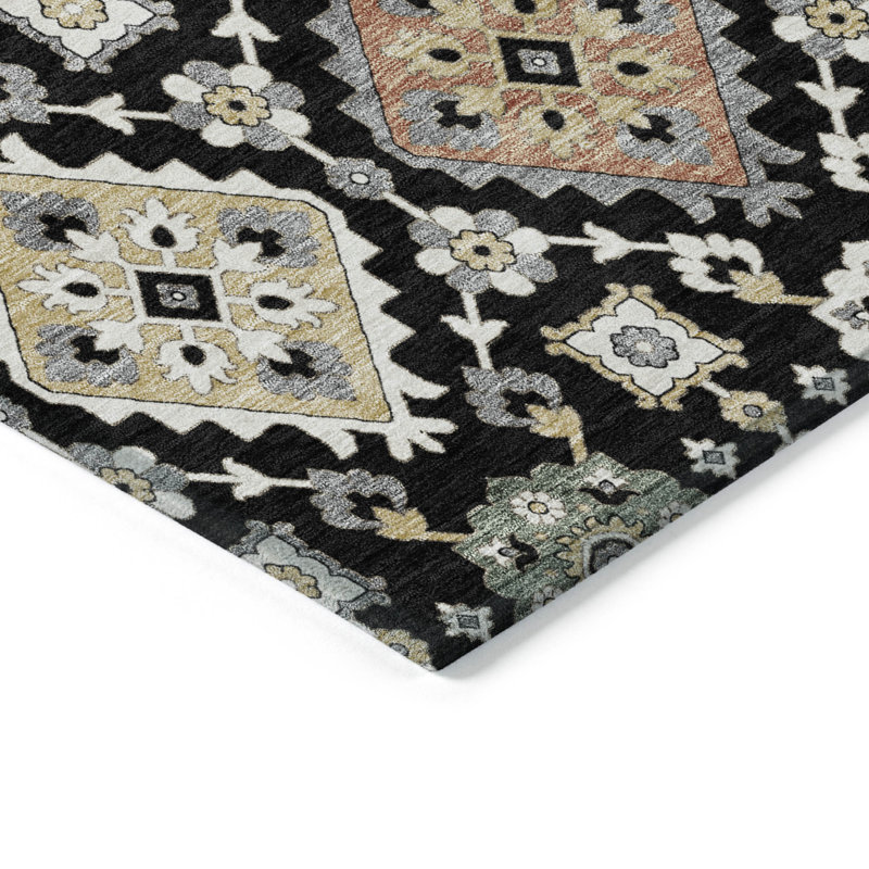 Machine Washable Indoor/Outdoor Husby ACN2200 Bohemian Rug, Rectangle 8' x 10'