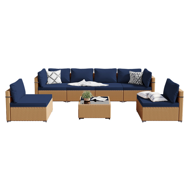 Forksville 6 - Person Modular Patio Conversation Set with Cushions