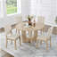 Ensemble de table de salle à manger 5 pièces, table de salle à manger ronde avec 4 chaises rembourrées-1158029215-1158029213