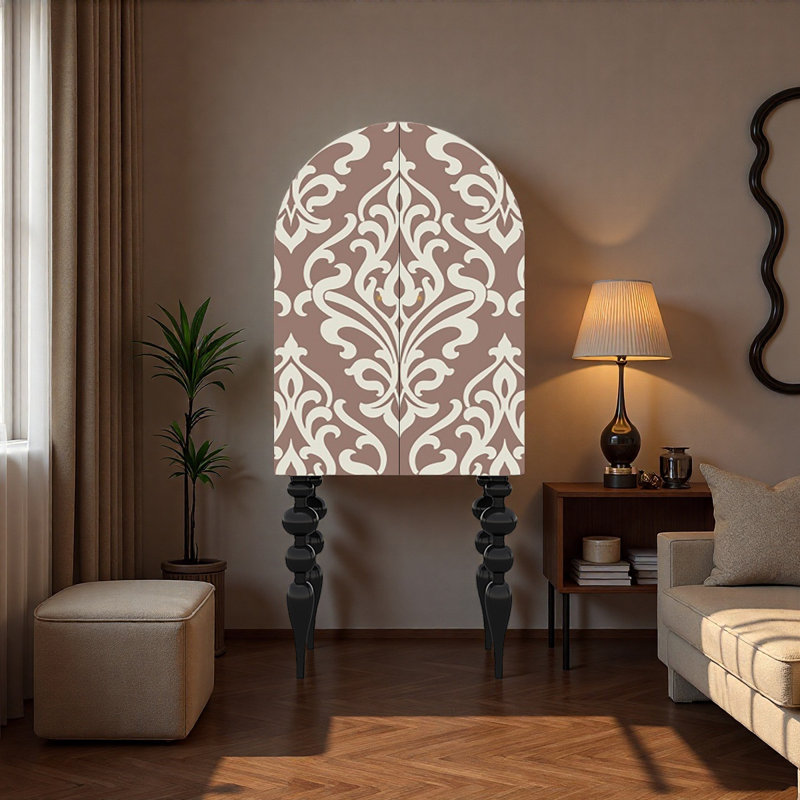 Armoire de rangement murale en bois massif de style français, Noir