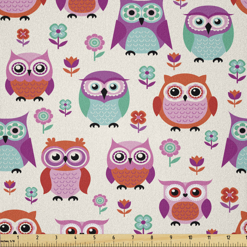 Cyanthia Owls Happy Hipster Fabric