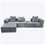 Canapé modulaire convertible, design américain à compression à 4 places en gris, siège mi-ferme, rembourrage en mousse US, housses en velours côtelé standard 100 par brossé, lavable à la machine et douceur lisse-344231576
