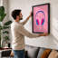 Pop Headphones Modern - Framed Print-1352189730-1352189735