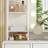 White Bedroom Dressing Table With Light And Mirror, 5 Fabric Drawers, Power Outlet, And Hair Dryer Holder; All-In-One Dressing And Storage Unit.