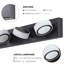 6 lumières de meuble-lavabo à intensité variable - noir, conception moderne pour le mur de la salle de bain, rotatif, écoénergétique, facile à installer, 6 lumières DEL de salle de bain noires, à intensité variable, source confortable, économie-651764146-651764147-651764145
