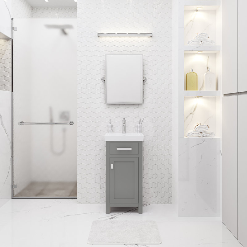 Ensemble de meuble-lavabo simple 18 po Caitlyn, Gris