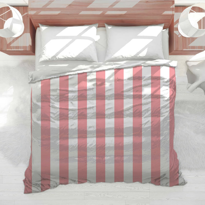 Pink Vertical Stripes Comforter, King