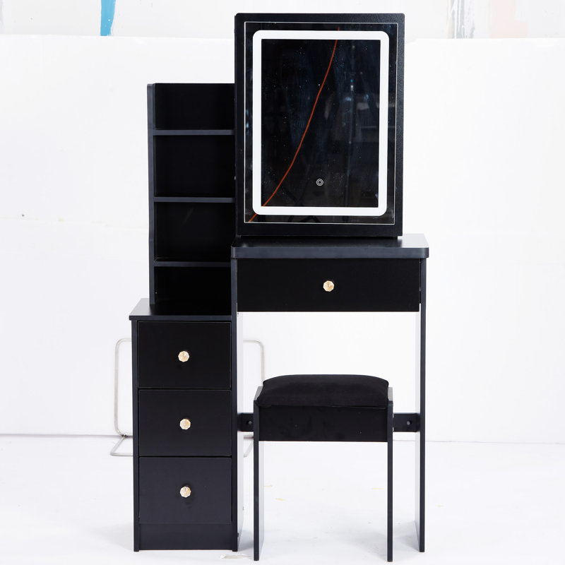 Ensemble de meuble-lavabo 29,2 po avec tabouret de chevet et tabouret