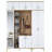 Modern Hall Stand with Storage, Walnut & White, 70.9 x 94.5 x 14.8 inches | 100% Melamine Coated E1 Quality Chipboard, Thickness: 0.7 inches | Stylish Entryway Organization & Space-Saving Design