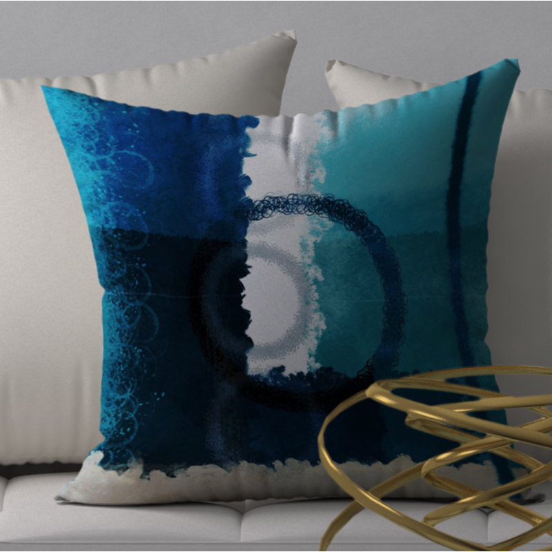 Abstract Reversible Throw Pillow, 18" H x 18" W