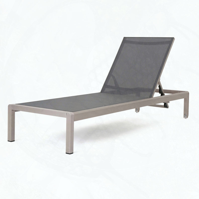 Chaise longue Cape Coral KD avec sièges en filet et roulettes, Naturel