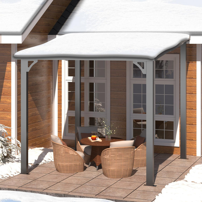 Hardtop Gazebo With Galvanized Steel Sloping Roof, 8' W x 8' D