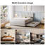 Structure de lit plateforme double / grand tapissier, lit escamotable avec tête de lit-550062462