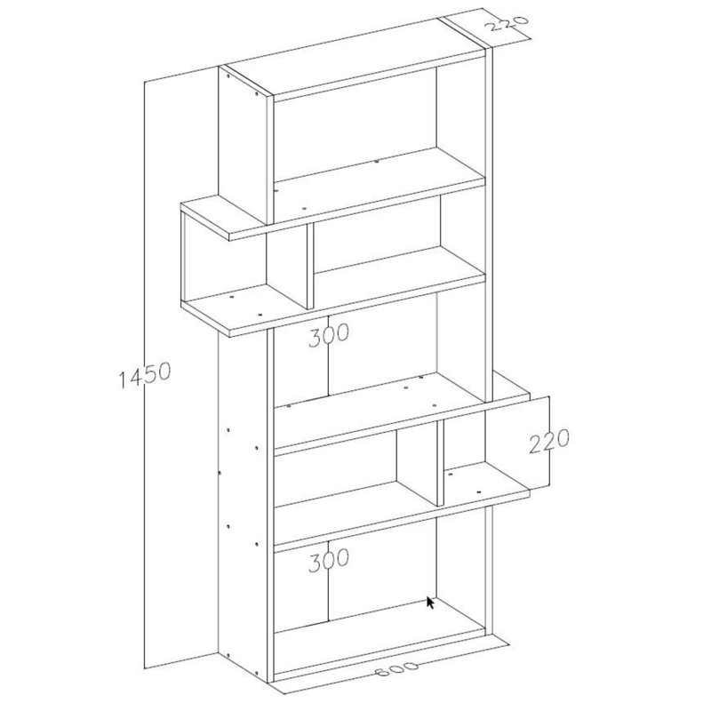 Bibliothèque géométrique H 57,1 "x l 23,6"