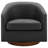 Bennett Faux Leather Swivel Barrel Chair-115700654
