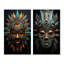 "Masque tribal africain", 2 pièces sur toile-2059622916-2059622917