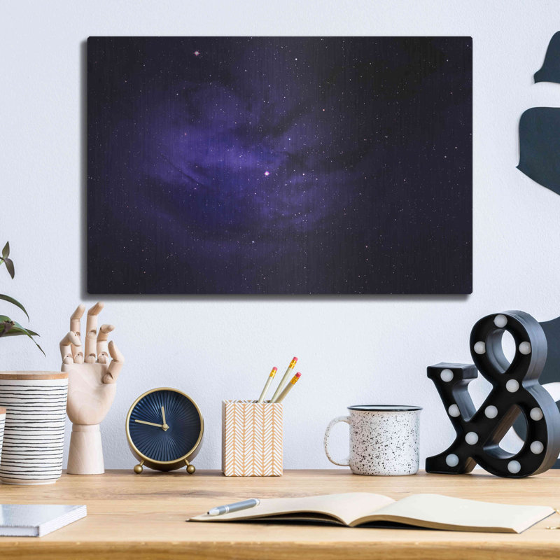 «Persian Indigo Night» par Inconnu, art mural en métal, H 12 po x l 16 po