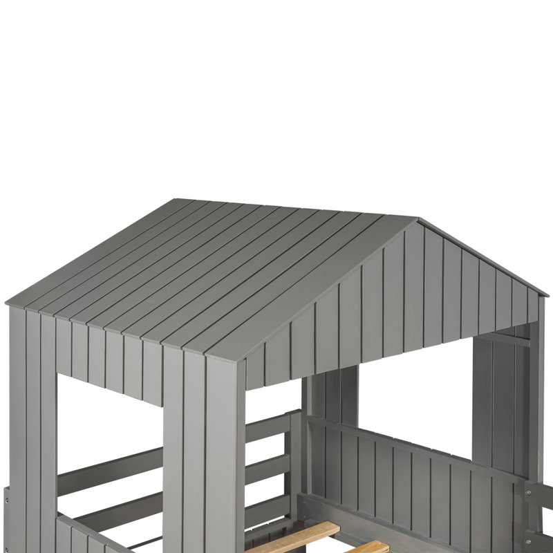 Irwinton Kids Twin Over Full Bunk Bed, Grey