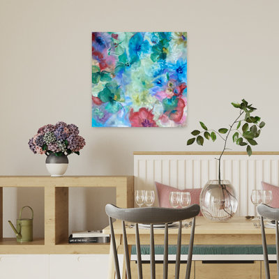 «Vibrant Floral Dream», art mural moderne contemporain abstrait