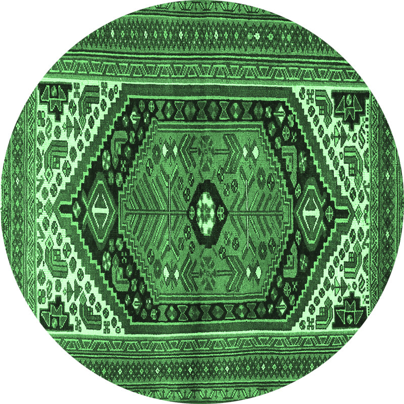 Washable Oriental Indoor Rug, Round 4'