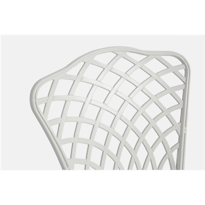 Bistro Set 3 Piece Rustproof Cast Aluminum Patio Furniture Sets 2 Chairs and 1 Round Table Outdoor, Garden, Patio, 
Balcony, with cushion white