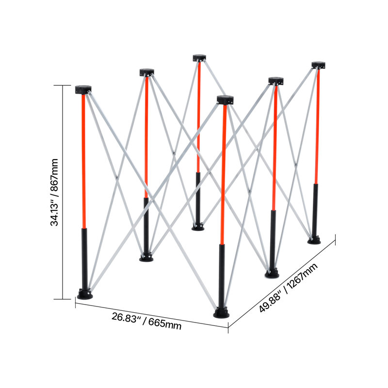 Portable Folding Workstand 4.16 x 2.18ft Collapsible Work Stand 2500lbs Capacity