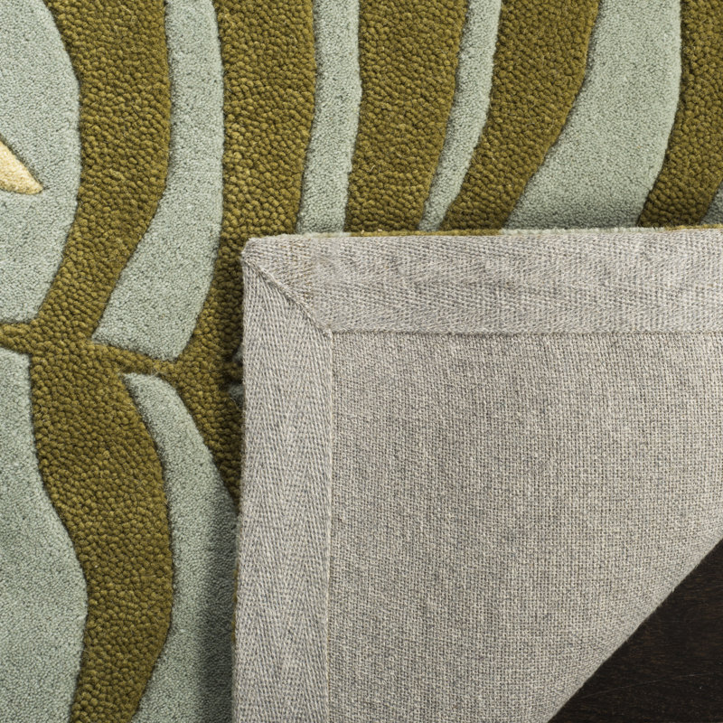 Luckey Hand Tufted Wool Floral Rug, Round 6'