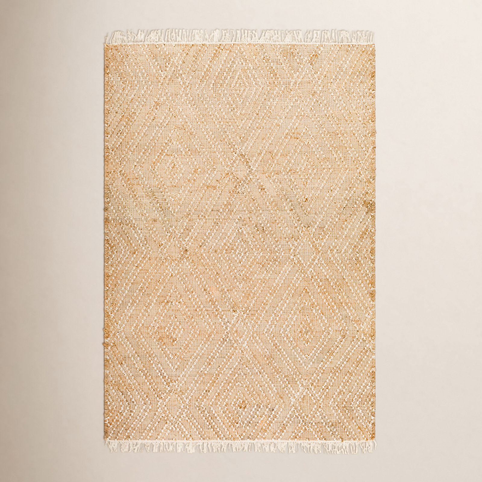 Sal Hand-Woven Geometric Jute Rug, Rectangle 2' x 3'