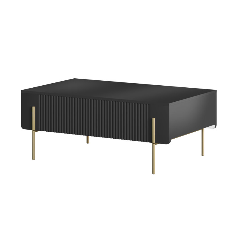 Otterburn Coffee Table with Storage, Black, Black/Gold