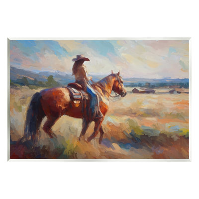 «Bb-745-Wood Cowgirl In Western Scene On MDF» par Ramona Murdock, reproduction