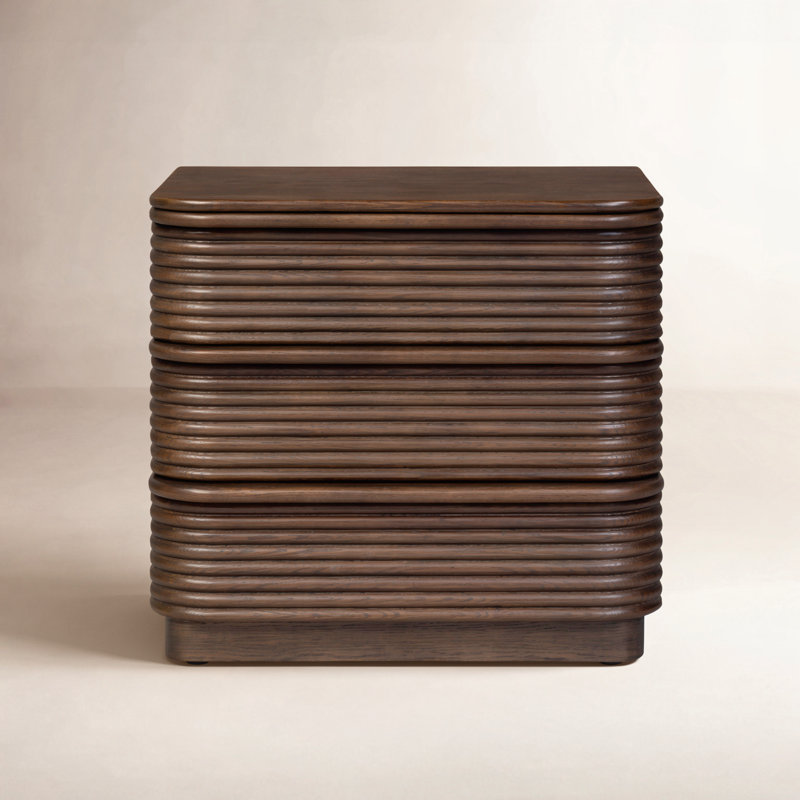 Benny 3 - Drawer Solid Wood Nightstand