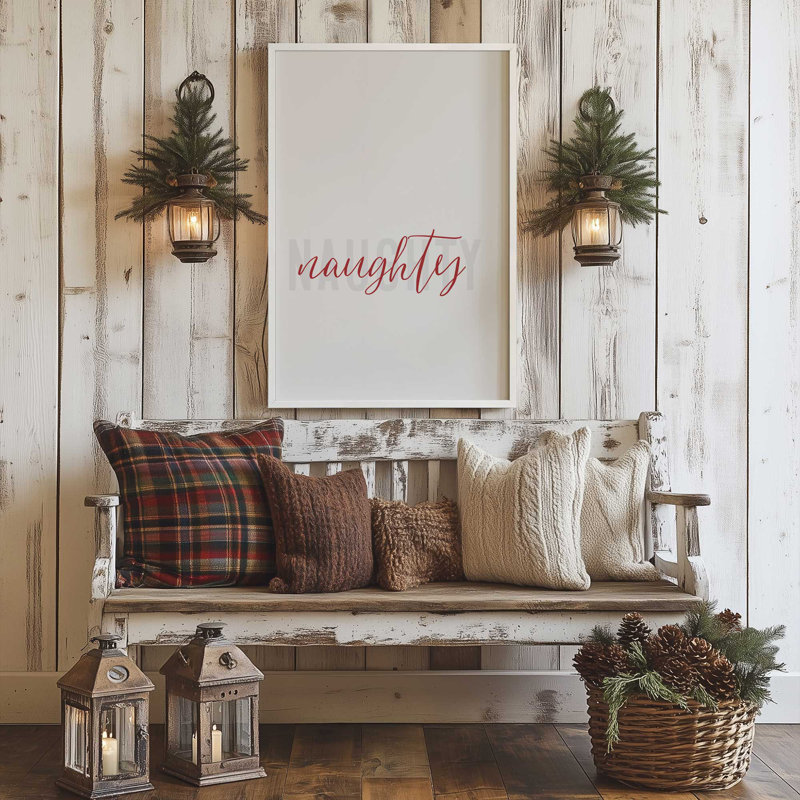 Other Holiday List Typography Art Print in a, Weathered Zinc Framed, 15.25" H x 12.25" W x 1.25" D