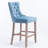 Velvet Upholstered Barstools with Button Tufted Decoration and Wooden Legs-1673205188