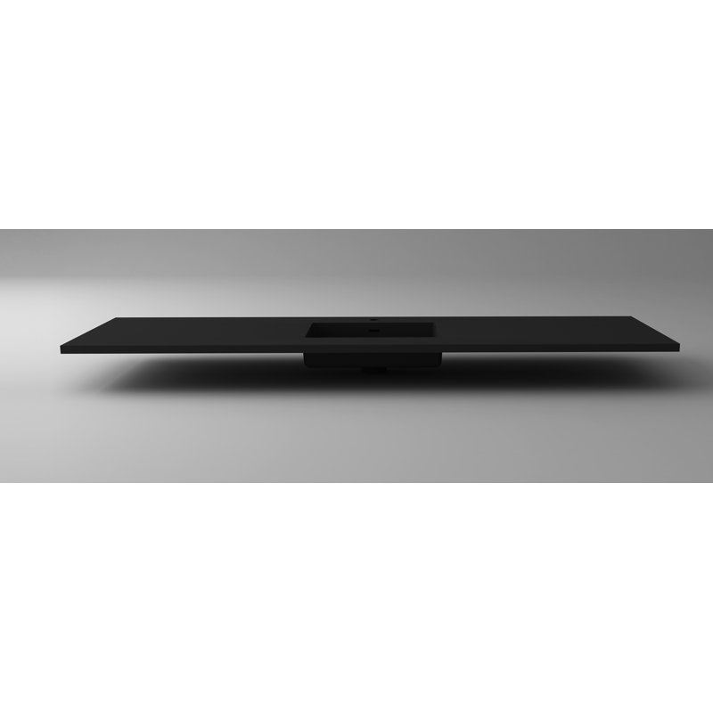 Plateau de meuble-lavabo simple 66 po, Noir mat