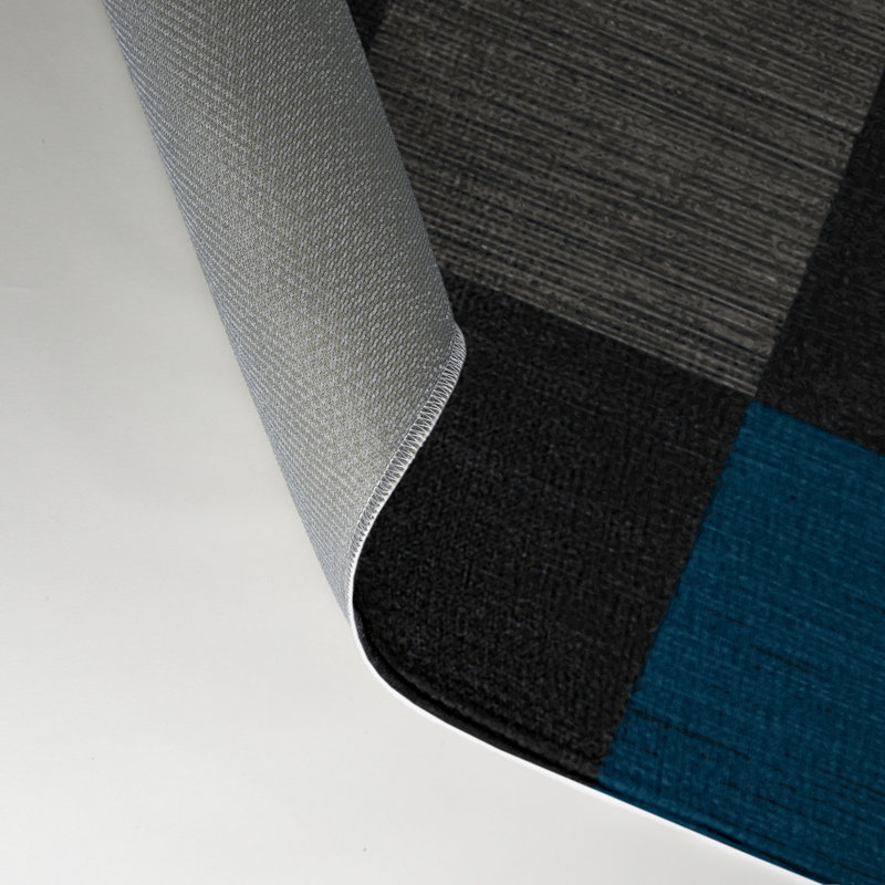 Tapis d'intérieur et d'extérieur à carreaux gris, Rectangle 5 pi x 7 pi