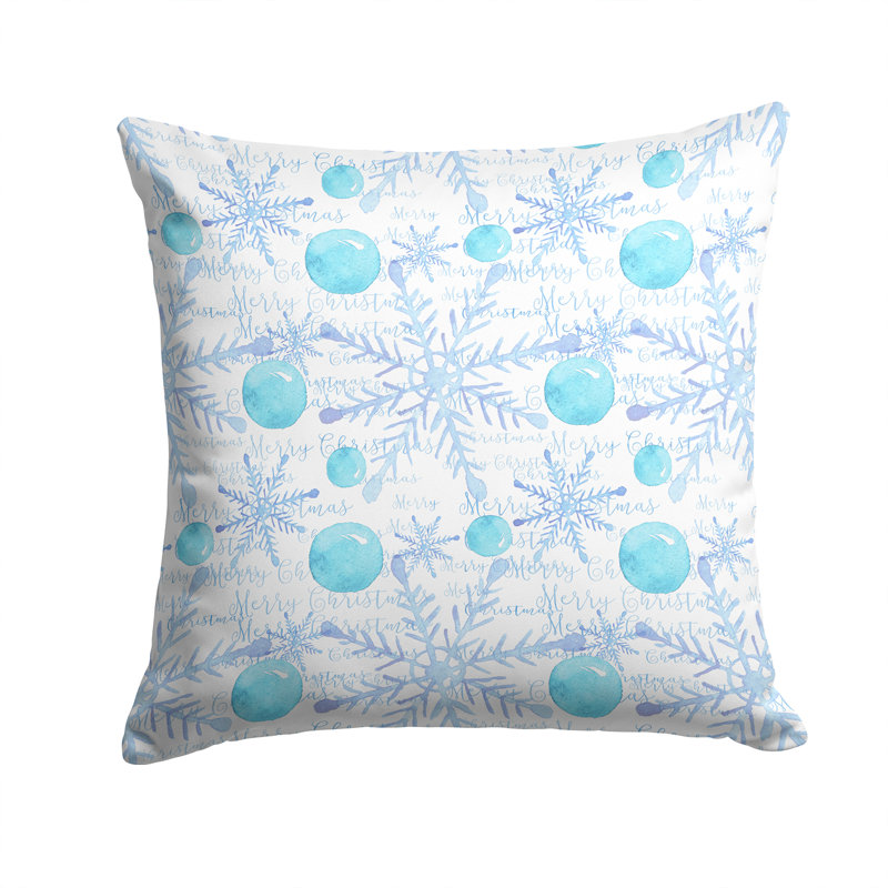 Coussin extérieur en flocons d’hiver, 14 po x 14 po