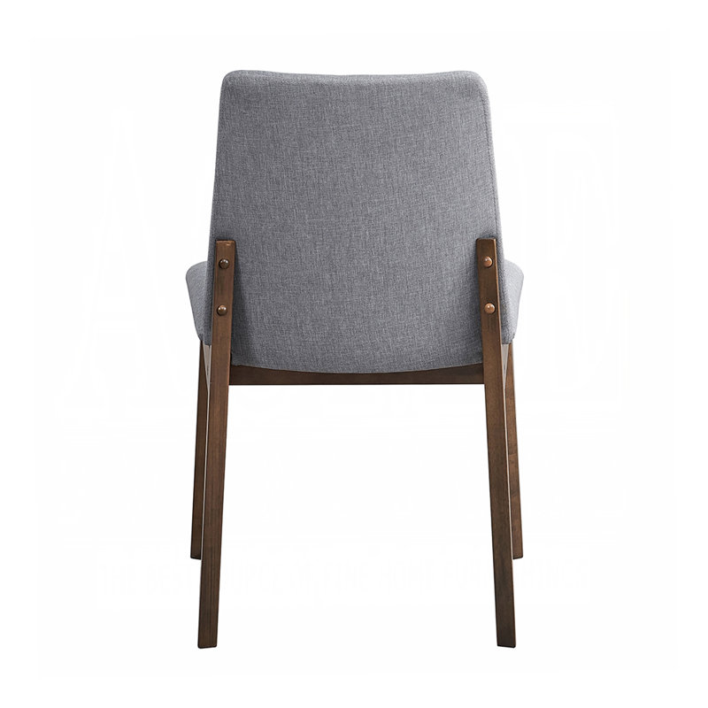 Ensemble de 2 chaises d'appoint rembourrées avec pieds en bois gris clair et noyer