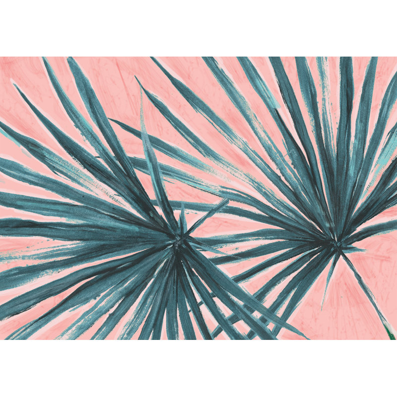Palms On Pink - Wrapped Canvas Painting, 30cm H x 46cm W x 3.8cm D