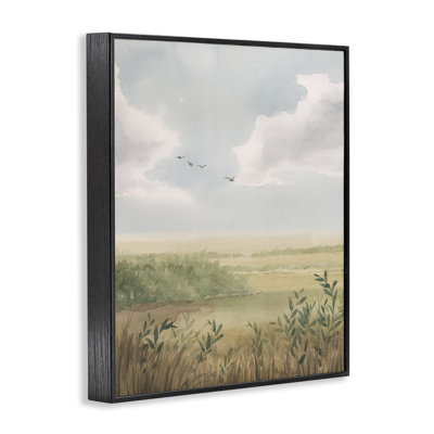  Birds over Grasslands Grey Framed Giclee Art by Grace Popp