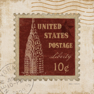 Iconic Stamps II 1 Piece Wrapped Canvas Wall Art