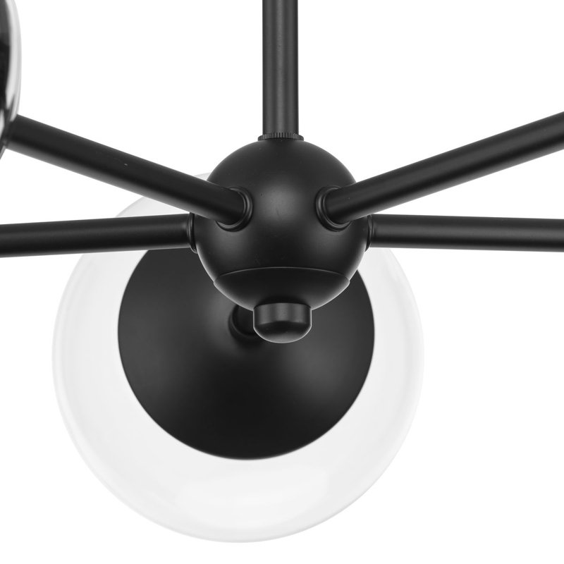 Lustre spoutnik 5 lumières Sasheer, Noir mat