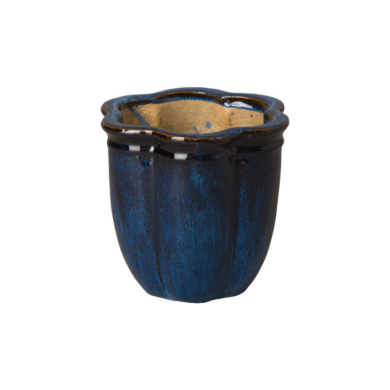 Prathersville Handmade Ceramic Pot Planter, Blue, 10" H x 12" W x 12" D