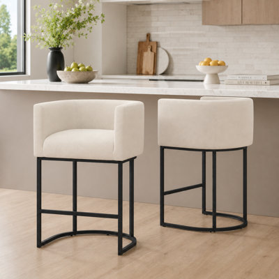 Upholstered Barrel Counter Stool