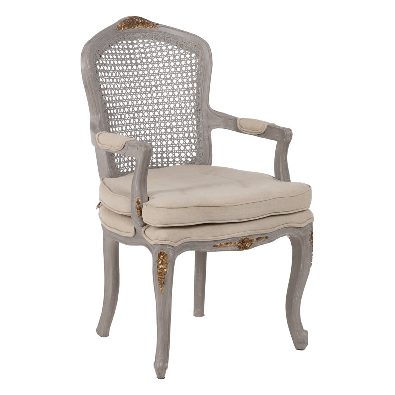 50cm H Tufted Polyester Blend Upholstered King Louis Back Armchair