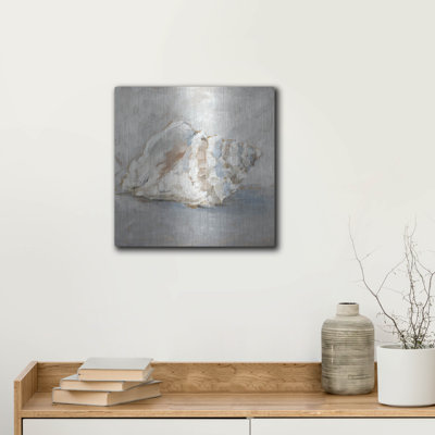 Beachcrest Home™ 'Blue Shell Study 2' by Ethan Harper Metal Wall Art