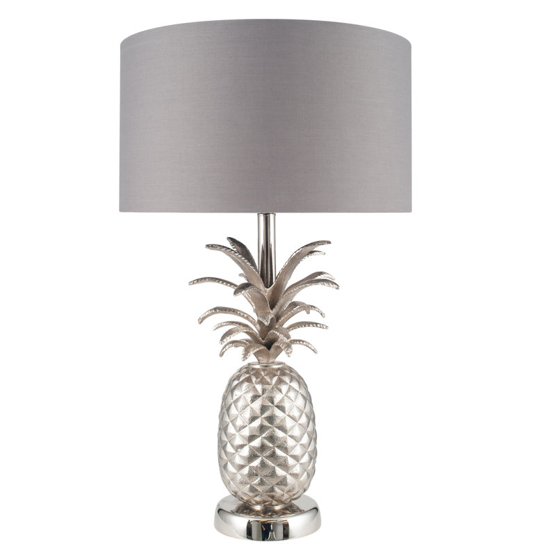 Loranger 17cm H Polycotton Drum Lamp Shade ( Screw On ) in Steel Grey, 20cm H x 30cm W x 30cm D