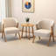 Table de bout ronde de 24 po avec pieds en forme de V - Bois massif moderne Mid-Century